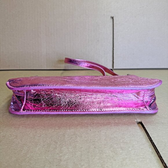 By Far Dulce Metallic Leather Shoulder Bag – Pink - Picture 8 of 9